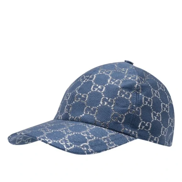 GUCCI Canvas Lame GG Monogram Baseball Hat M Gucci Canvas Lame GG Monogram Rush Baseball Hat M Gardenia  main image 3